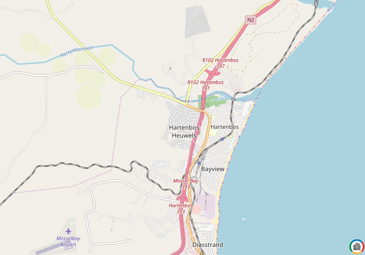 Map location of Hartenbos